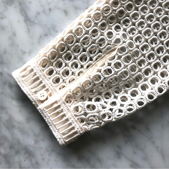 NWT Joie Merredin Mesh Crochet Blouse - Picture 12 of 16